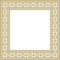 square gold ancient Russian ornament. Slavic rectangle, border, frame. Painting of the royal chambers. vector