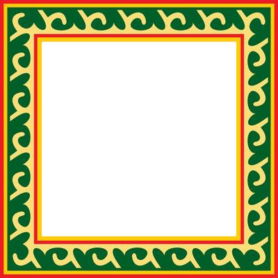 colored square Kazakh national ornament. Ethnic pattern of the Great Steppe, Mongols, Kyrgyz, Kalmyks, Buryats. Square frame border.