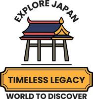 A badge in concept of Explore Japan vector