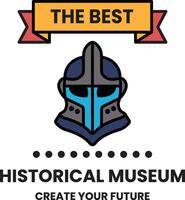 A blue and black shield with a red ribbon on top vector