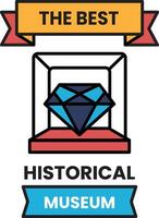 A diamond is displayed in a glass case vector