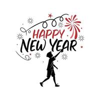 Happy new year t-shirt design vector