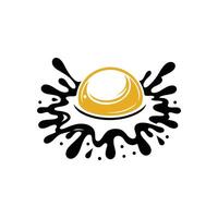 Minimalist Egg Yolk Splash Design Perfect for Cooking and Culinary Projects vector