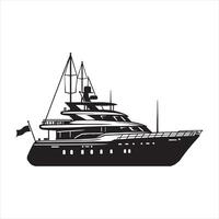 yacht silhouette white background vector