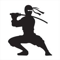 a ninja silhouette vector