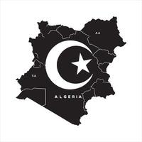 Algeria Map silhouette on white background vector