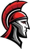 Spartan helmet mascot logo side view vector