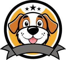A cartoon dog with a star on its head vector