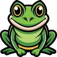 A cartoon frog with big eyes and a smile vector