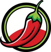 A red chili pepper in a circle vector