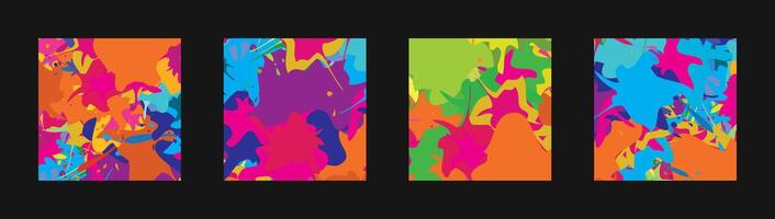 Rainbow splash of colors psychedelic background set vector