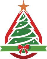 Christmas tree greeting card design vector