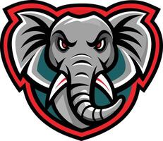 An elephant head with a red and green crest vector