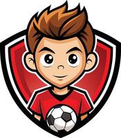 A cartoon boy holding a soccer ball vector