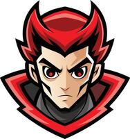 The character of a red devil with black hair vector
