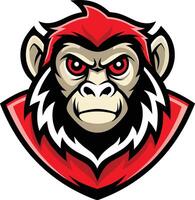 A red monkey mascot head vector