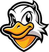 A cartoon duck head with a big beak vector