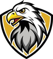 An eagle head on a shield with a yellow background vector