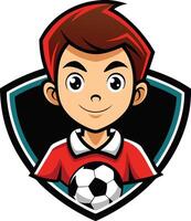 A cartoon boy holding a soccer ball vector