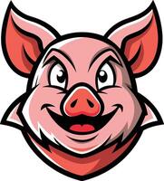 A cartoon pig head with a red nose vector