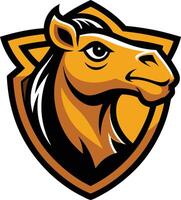 Head of a horse in a shield crest vector