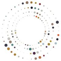 Colorful halftone round element, circular texture with dots vector