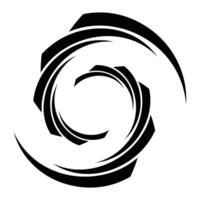 Halftone round twister, halftone circular texture with lines, tattoo tornado vector