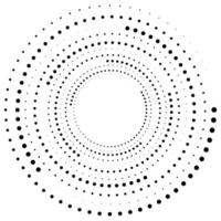 Black round halftone texture. Abstract texture icon vector