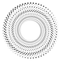 Halftone dots in radial form. Dotted frame. vector