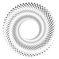 Black abstract circular halftone dots background vector