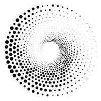 Dotted radial swirl or tornado shape. Gradient circle. Pop art retro style. vector