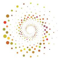 Colorful retro pop art halftone circle. Swirl, tornado shape. vector