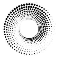Halftone texture. Dotted radial swirl or tornado shape. vector