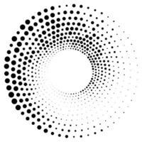 Dotted radial swirl or tornado shape. Gradient circle. Pop art retro style. vector
