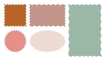 Cute wavy square and round templates for text isolated on white background. Backdrops, frames. vector