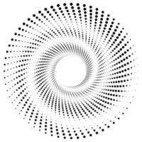 Black round halftone dots in radial form vector