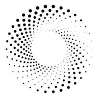 Black abstract circle with dotted gradient halftone effect vector