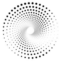 Black round halftone texture. Design element for frame, logo, tattoo, web pages vector