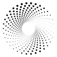 Dot circle pattern. Concentric vortex circles vector