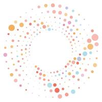 Colorful halftone twister, halftone circular texture with dots, radial halftone tornado vector