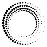 Dot circle speed lines for emblem, design and comic book. Abstract round geometric shape vector