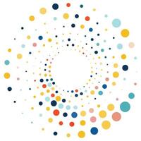 Colorful halftone round element, twister, halftone circular texture with dots vector