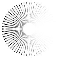 Black round halftone texture. Spiral creating abstract shape vector