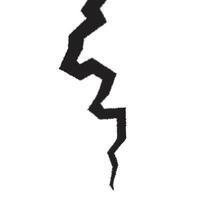 Textured crack on a wall or any surface. Hole in the middle. vector