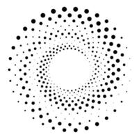 Black round halftone texture. Design element for frame, logo, web pages, prints, posters, template vector