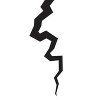 Broken wall with a crack on a surface. Textured damage isolated on a white background. vector