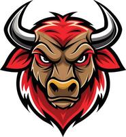 An angry bull head vector