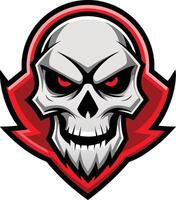 A skull with red eyes and a red head vector