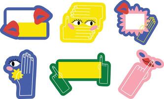 Hand and Eye Shape Gesture Icon Collection vector