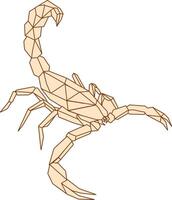 scorpion low poly line art isolated on white background vector